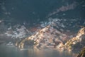 Praiano - Scenic view during twilight from Praiano to Positano at the Amalfi Coast, Campania, Italy, Europe Royalty Free Stock Photo