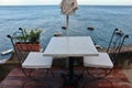 Praiano - Tavolino Panoramico Del Ristorante Franchino A Marina Di Praia