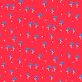 Prairie ditsy flowers modern pattern seamless vector red texture.