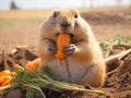 Prairie dog eating carrot Royalty Free Stock Photo