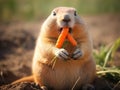 Prairie dog eating carrot Royalty Free Stock Photo