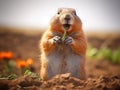 Prairie dog eating carrot Royalty Free Stock Photo