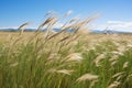 prairie grass swaying under the force of a summer breeze Royalty Free Stock Photo