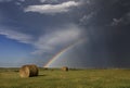 Prairie Hail Storm and Rainbow