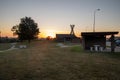 Prairie highway rest area in South Dakota