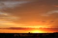 Misty prairie morning sunrise near Moose Jaw Royalty Free Stock Photo