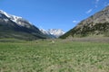 Waterton Lakes National Park, Prairie and Rocky Mountains along Red Canyon Road, Alberta, Canada Royalty Free Stock Photo