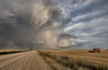 Prairie Road Storm Clouds Royalty Free Stock Photo