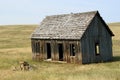 A prairie shack on an abandoned field in South Dakota, USA. Royalty Free Stock Photo