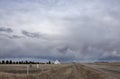Prairie Storm Clouds Granary Royalty Free Stock Photo