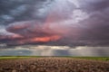 Prairie Storm Clouds Sunset Royalty Free Stock Photo