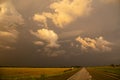 Prairie Storm Clouds Sunset Royalty Free Stock Photo