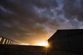 Prairie Storm Clouds Sunset Royalty Free Stock Photo