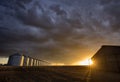 Prairie Storm Clouds Sunset Royalty Free Stock Photo