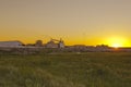 Prairie sunset over sulphate mill Royalty Free Stock Photo