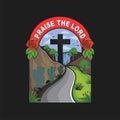 Praise the lord, vector illustration, poster and logo templates for christians