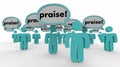 Praise People Speech Bubbles Compliments Words Royalty Free Stock Photo