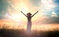 Praise and worship God concept Royalty Free Stock Photo