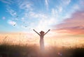 Praise and worship God concept Royalty Free Stock Photo