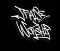 PRAISE AND WORSHIP word graffiti tag