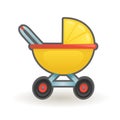 Pram baby carriage buggy cartoon design vector illustration
