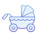 Pram flat icon. Stroller blue icons in trendy flat style. Kid carriage gradient style design, designed for web and app