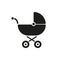 Pram icon. Baby buggy vector design. Baby carriage symbol. web. graphic. JPG. AI. app. logo. object. flat. image. sign Royalty Free Stock Photo