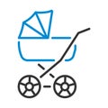 Pram Icon Royalty Free Stock Photo