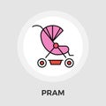 Pram vector flat icon Royalty Free Stock Photo