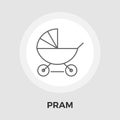 Pram vector flat icon Royalty Free Stock Photo