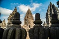 Prambanan or Candi Rara Jonggrang is a Hindu temple compound in Java, Indonesia, dedicated to the Trimurti: the Creator Brahma, Royalty Free Stock Photo