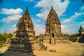 Prambanan or Candi Rara Jonggrang is a Hindu temple compound in Java, Indonesia, dedicated to the Trimurti: the Creator Brahma, Royalty Free Stock Photo