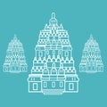 Prambanan Hindu temple Indonesia illustration vector line art Royalty Free Stock Photo