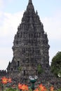 Prambanan temple is the larges hindu temple complex in Indonesia that was built in the 9th century AD. Royalty Free Stock Photo