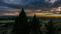 Prambanan Temple siluet at sunrise