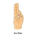 Pran Mudra / Gesture of Life. Vector Royalty Free Stock Photo