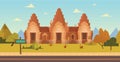 Phra Prang Sam Yot, ancient architecture in Lopburi, Thailand. Vector illustration