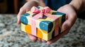 A prank gift box with an exaggerated label and a hidden surprise Royalty Free Stock Photo