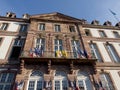 Prapor Flag of Ukraine in city center of Strasbourg in Alsace, F