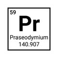 Praseodymium chemical atom element sign symbol illustration Royalty Free Stock Photo