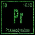 Praseodymium Chemical Element, Green Edition Royalty Free Stock Photo