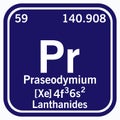 Praseodymium Periodic Table of the Elements Vector illustration eps 10 Royalty Free Stock Photo