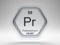 Praseodymium symbol hexagon frame Royalty Free Stock Photo