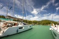 Praslin Island / Seychelles: Catamarans in Praslin Marina