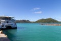 Cat Rose II, Inter Inland Islands ferry operator tour in the Seychelles, has been proudly Royalty Free Stock Photo