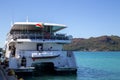 Cat Rose II, Inter Inland Islands ferry operator tour in the Seychelles, has been proudly Royalty Free Stock Photo