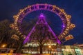 Prater Ferris Wheel Illuminated at Night Royalty Free Stock Photo