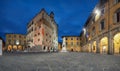 Prato, Italy. Panorama of Piazza del Comune square