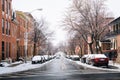 Pratt Street in the snow, in Patterson Park, Baltimore, Maryland