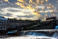 Prattville waterfall at sunset